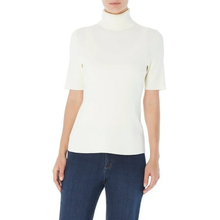 Jones New York Short-Sleeve Turtleneck Sweater