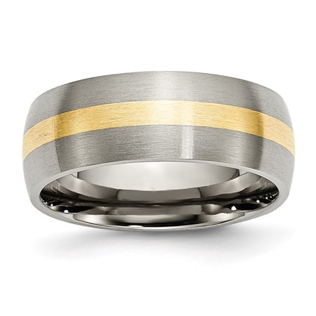 Auriga Fine Jewelry Titanium Brushed with 14k Gold Inlay 8mm Men s Band