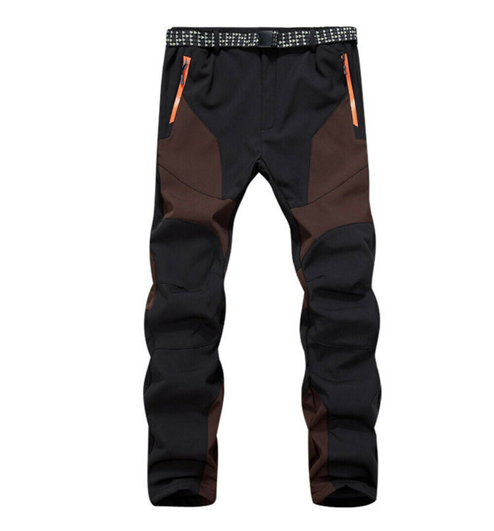 Mens Thick Fleece Thermal Trousers Tactical Windproof Outdoor Combat Work Pants 