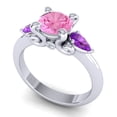 thumbnail image 2 of 2.50 Carat Round Shape Pink Sapphire & Amethyst Gemstone Charming Bridal Ring for Women Solid 14K White Gold Size 10.5 by Diamond-Capitals, 2 of 8