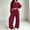 Wine women two piece lounge set a1, variant on BRELIL Women's Two Piece Outfits Sets Long Sleeve Crop Top Wide Leg Elastic Waist Pants Casual Lounge Matching Tracksuit Fall Travel Vacation Loungewear, Gray M