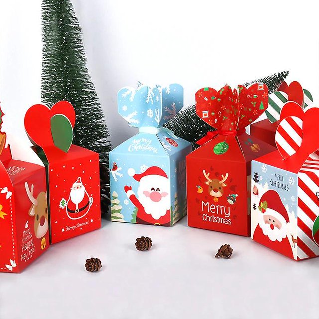Bolsa de Feliz Navidad Caja de dulces Bolsa de regalo de papel Kraft árbol de Navidad Caja de bolsa de embalaje de plástico ShuxiuWang 8390606530639