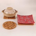 thumbnail image 2 of Posavasos de madera cuadrados, redondos y huecos para tazas de café y té, aislantes térmicos para mesa., 2 of 5