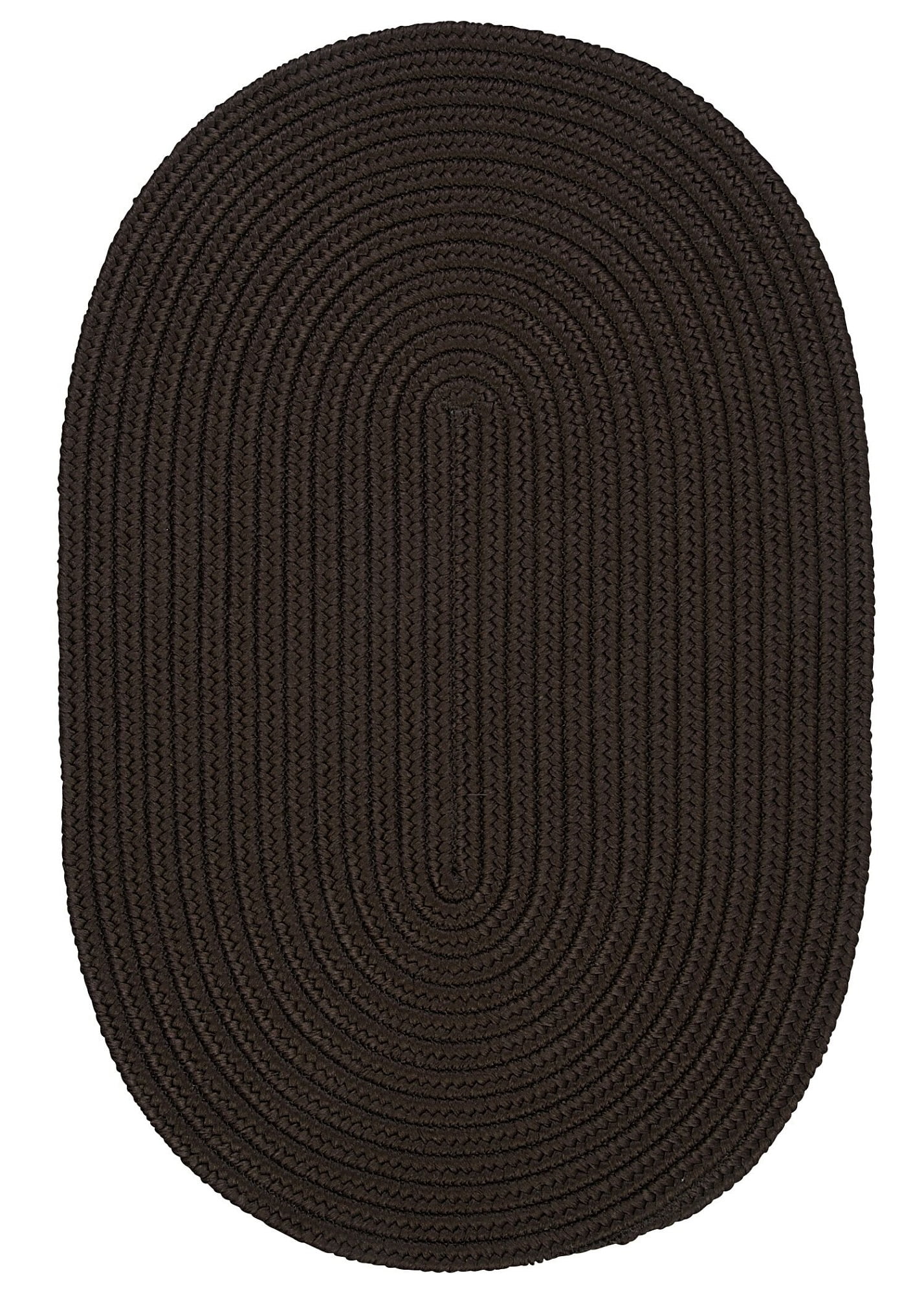 9' x 12' Dark Brown Reversible Oval Throw Rug