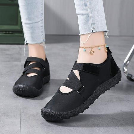 XDDST Large Size Womens Flats Comfortable Dressy Flat Women s Fashion Outdoor Beach Water Shoes Casual Comfortable Non Slip Sports Shoes Black