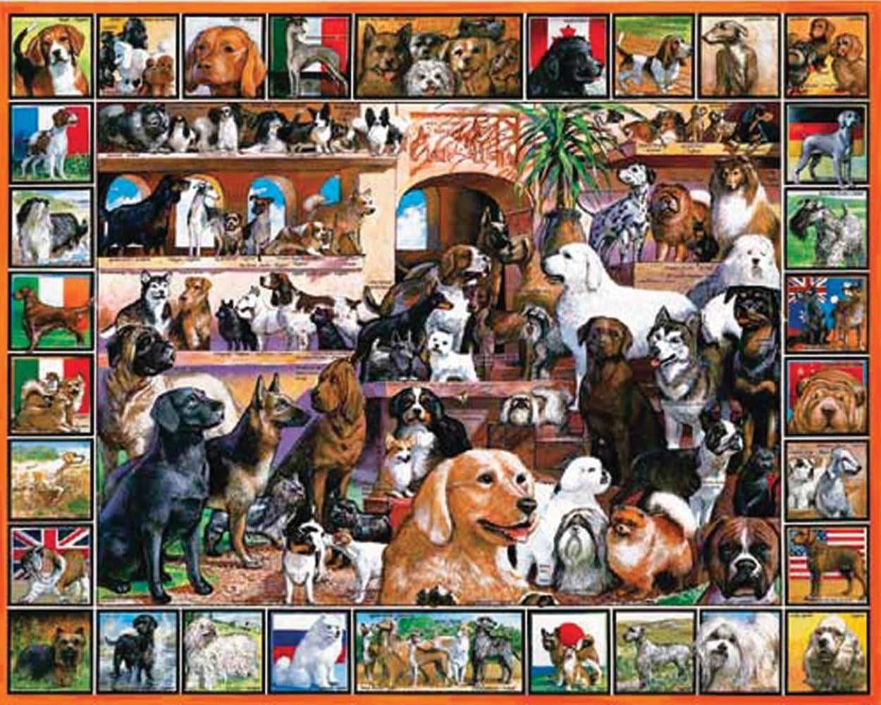 World of Dogs - 1000 Piece Jigsaw Puzzle, DOG BREEDS: Every popular