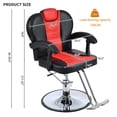 thumbnail image 3 of Heavy-Duty Steel Frame PU Leather 360° Rotation Hydraulic Pump Reclining Barber Chair Salon Equipment Stylist, Black 330lbs, 3 of 11