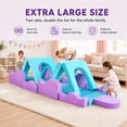 thumbnail image 6 of Modular Kids Play Couch Set for Toddlers Playroom, 12PCS Large Foldable Soft Kids Sofa, 3 in 1 Foam Convertible Couch Fort Building Floor Bed for Girls 3-5, Washable Velvet, Purple, 6 of 9