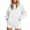thumbnail image 5 of Hoodies for Women Oversized Trendy Fall Sweatshirt Pullover Fleece Long Sleeve Sweaters Winter Y2k Clothes White S, 5 of 7