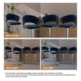 thumbnail image 5 of UIXE Velvet Navy Blue Bar Stools Set of 4 Modern High Back Swivel Barstool for Kitchen Counter Square Island, 5 of 5
