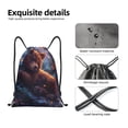 thumbnail image 4 of Xecao Lazy Stone Bear Pattern Sports Drawstring Backpack - String Swim Gym Bag with Wet Proof Pocket for Women&Men-Small, 4 of 6