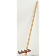 12 in Steel Fire Rake, 4 Tines, 60 in L Wood Handle LW12-60