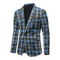 thumbnail image 5 of Cloudstyle Men's Plaid Print Notch Lapel Single-Breasted One-Button Blazer with Center Back Vent, 5 of 10