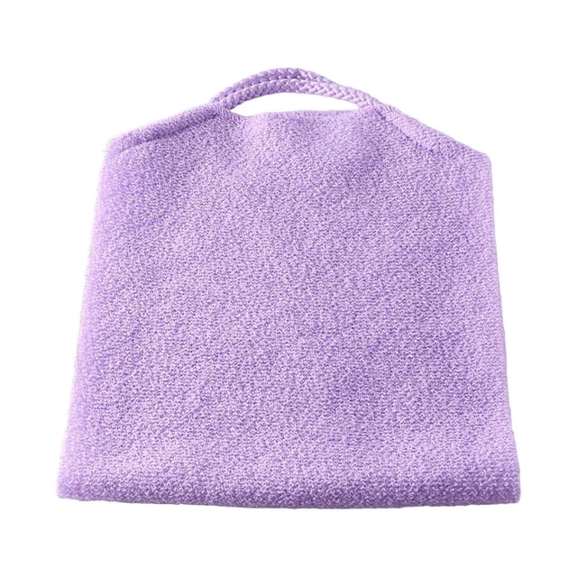 Extended Length Exfoliating Back Scrubber Washcloth for Cleansing Shower and Bath Stretchable Nylon Scrub Towel with Convenient Pull Strap
