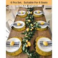 thumbnail image 4 of 15 Inch Round Placemats Set of 6, Yellow Geometric Non Slip Heat Insulation PP Table Mats, Modern Abstract Art Ombre Washable Place Mats for Kitchen Dining Party Table Decor, 4 of 7