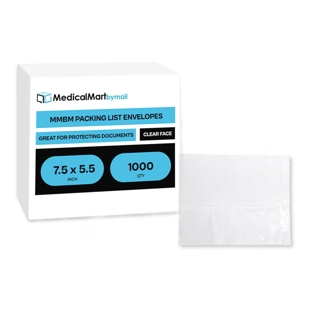 MMBM Clear Face Packing List Envelopes 7.5" x 5.5" 1000 Pieces Ideal for Mailing Invoice Slips and Lables in Bags