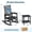Black wood grain pressing 2 chairs + 1 coffee table, variant on Poly Lumber HDPE Outdoor Rocking Chair, High Back Porch Rocker for Adults, All Weather Resistant Patio Furniture for Lawn, Garden and Deck