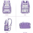 thumbnail image 5 of Smiaoer Large 18" Clear Backpack for School Stadium Travel Transparent Book Bag for Teen Students,Purple, 5 of 6