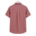 thumbnail image 7 of LNWUY Dressy Casual Shirts for Women Button Down Short Sleeve Work Blouse Plus Size Loose Lightweight Collared Business Tunic Tops Red M, 7 of 7