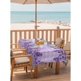 thumbnail image 2 of Outdoor Tablecloth with Umbrella Hole for Patio/Picnic/Party/Camping, Purple Lavender Waterproof Table Cloth Rectangle Table Cover Washable, Spring Watercolor Wildflowers Plant Plaid (52"x 70"), 2 of 8