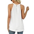 thumbnail image 4 of Women Halter Tank Tops Summer High Neck Double Layer Sleeveless Tops Female Dailywear, 4 of 7