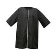 thumbnail image 3 of Delantal de uniforme de barbero, bata de peluquero canino, ligero, con cierre de cremallera Negro, 3 of 8