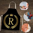 thumbnail image 4 of Delantal de cocina de lino con letra R, delantal impermeable para cocinar, baberos para adultos, Chefs Home Tmvgtek Para estrenar, 4 of 8