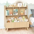 thumbnail image 4 of Curipeer 34''H Wood Kids Bookshelf, 3-Tier Toy Storage Organizer for Kids Room,Natural Wood, 4 of 8