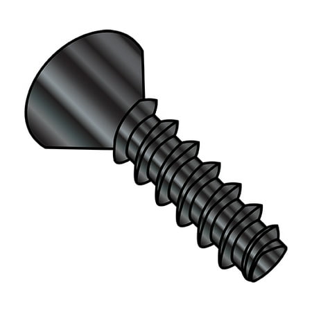 

6-19X1 Phillips Flat Thread Rolling Screws 48-2 Fully Threaded Black Oxide And Wax (Pack Qty 10 000) BC-0616LPFB