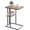 Oak Brown+black, variant on C Shaped End Table, Oval Couch Side Tables for Living Room, Sofa End Table with Metal Frame, Small Wooden Snack Table for Bedroom, Small Spaces, Easy Assembly, Gold