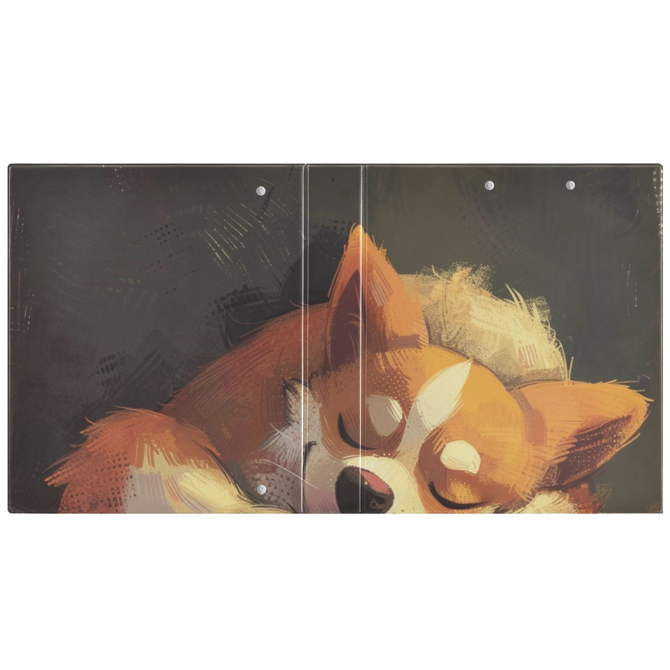 Sleep Dog 3 Ring Binders 1.5 inch Hardcover File Folders with Interior Pockets A4 Size Organizer for School Office Hospital