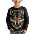 thumbnail image 3 of POLERO Girls Long Sleeve Tees 2 Pack Tiger and Wolf Kids Soft T-Shirts Kids Basic Round Neck 3D Graphic T-Shirts Top for Teen Youth Girls, 11-12Y, 3 of 5
