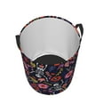 thumbnail image 3 of Kll Dancing Skeletons Floral Garden Waterproof Foldable Laundry Hamper Bucket With Handles For Storage Bin,Kids Room,Home Organizer (Small), 3 of 8