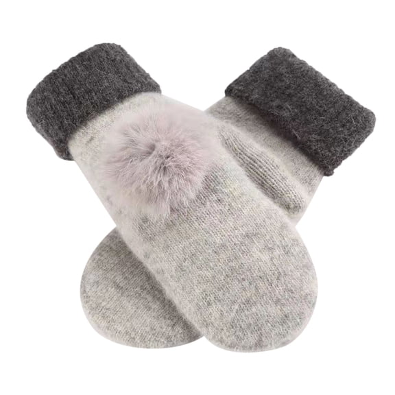 IMENGL Gloves for Women Comfy Thermal Warm Fleece Lined Knit Elastic Cuff Winter Knit Warm Lined Soft Women's Work Gloves,Multicolor