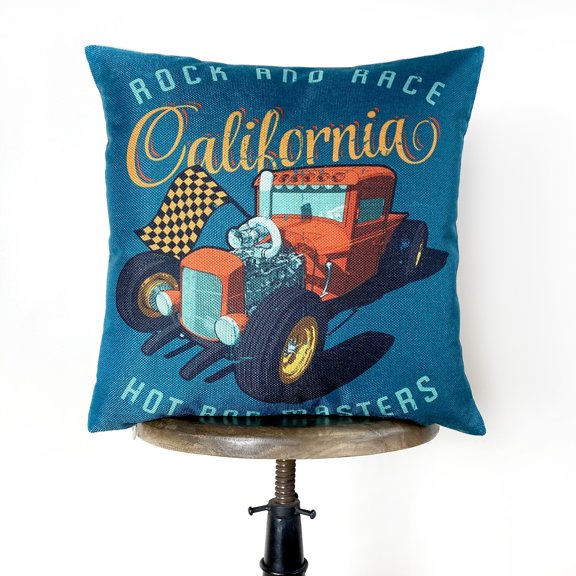 Rock and Race Hot Rod | Pillow Cover | Throw Pillow | Fathers day | Dad Gift | Classic Car | Gift Ideas | Pillow | Hot Rod | Room Décor