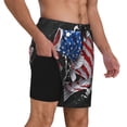 thumbnail image 2 of Naloa Largemouth Bass Fish in USA Print Men Swim Trunks with Compression Liner ,Board Shorts,Men's Swim Shorts with Drawstring and Elastic Waistband-3X-Large, 2 of 6