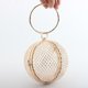 thumbnail image 5 of Bolso de hombro con bola de metal hueca para mujer, tipo jaula, redondo, para noche, boda, fiesta (dorado, incluye pulsera)., 5 of 5