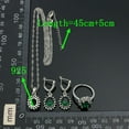 thumbnail image 6 of 925 Silver Jewelry Set Emerald Cubic Zirconia Adjustable Ring Earrings Pendant Chain Bracelet Anniversary Jewelry for Women, 6 of 6