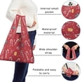 thumbnail image 5 of 5 Pack Foldable Shopping Bag,Red Christmas Candy Cane Pattern Reusable Grocery Bags with Pockets,Large Reusable Tote Bags with Handles Waterproof & Lightweight, 5 of 6