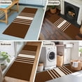 thumbnail image 5 of 2'x6' Rug Runners for Hallways Kitchen, Brown Beige Striped Non Slip Entryway Beside Floor Carpet Runner, Modern Farmhouse Retro Lines Washable Laundry Room Bedroom Throw Rugs Mat for Family Pet, 5 of 8
