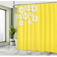 thumbnail image 5 of Ambesonne Yellow Shower Curtain, Cartoon Spring Flowers, 69"Wx70"L, Yellow White, 5 of 5