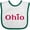 White and Green, variant on Inktastic Ohio in Red Text with Heart Boys or Girls Baby Bib