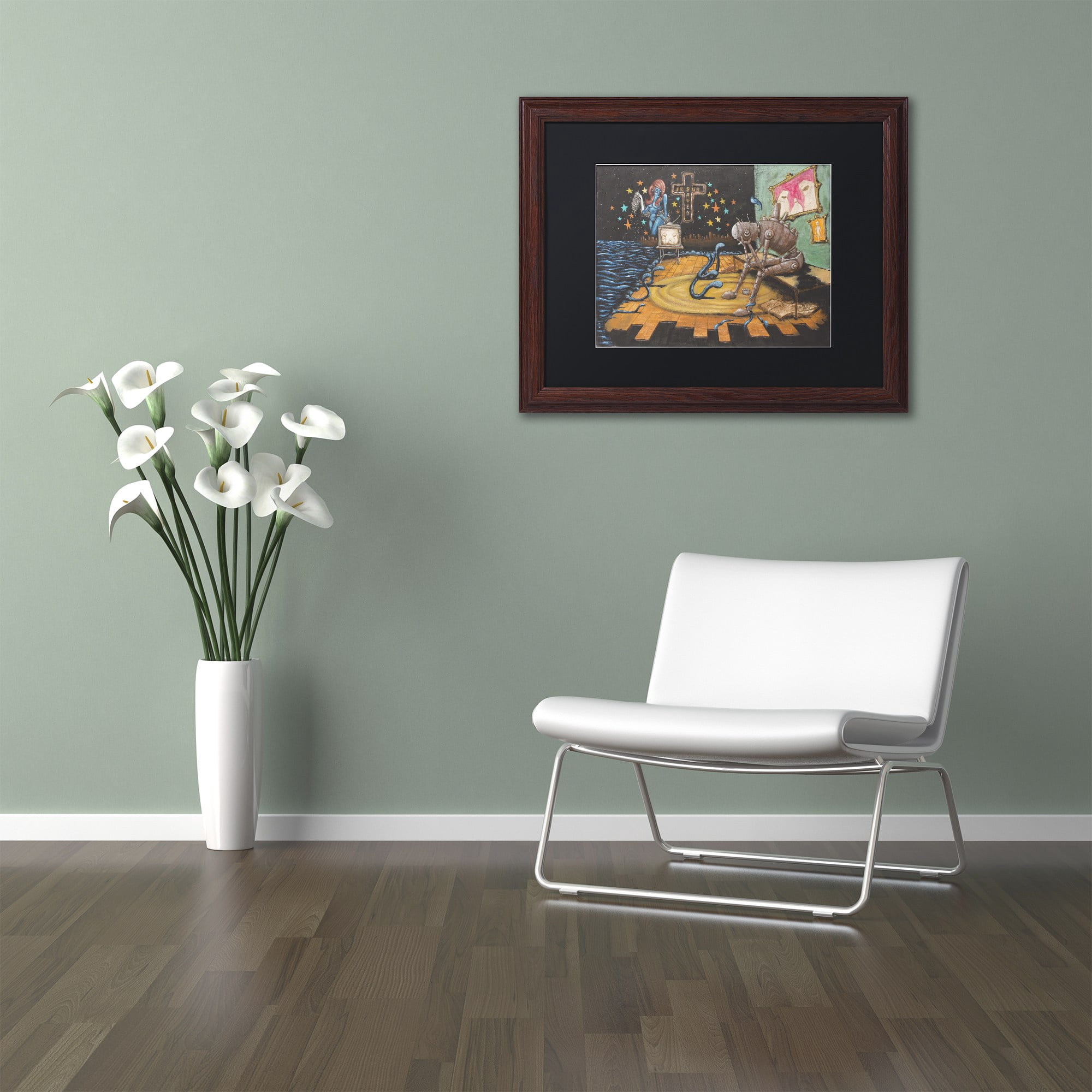 Trademark Fine Art 'Jesus Saves' Canvas Art by Craig Snodgrass, Black Matte, Wood Frame