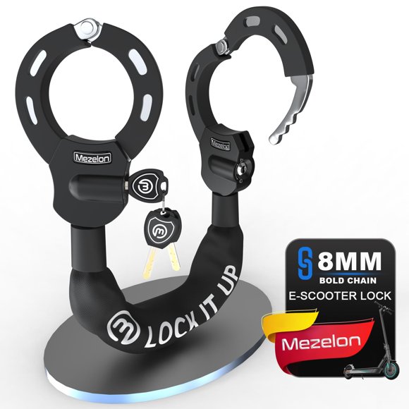 Candado para scooter eléctrico Mezelon con cadena de 8 mm de alta resistencia