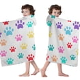 thumbnail image 4 of Colorful Dog Paw Footprint Hooded Bath Towel，60"x35" for Ages 3 To 12 Kids, Quick Dry Lightweight Soft Microfiber Hood Beach Towel Cover Up for Kids, 4 of 7