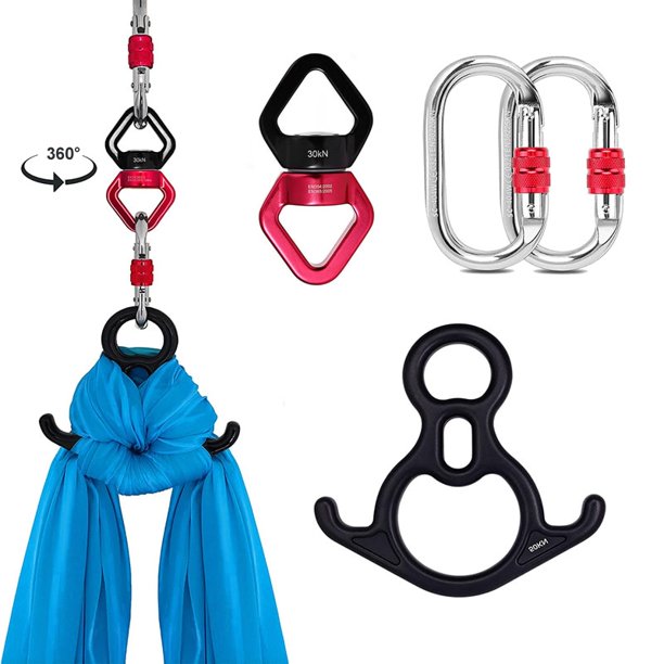Aerial Silks Hardware Swing Swivel Descender Carabiners Rock Climbing Fly Yoga Swing Hammock AccessoriesGold He Qiyong unisex