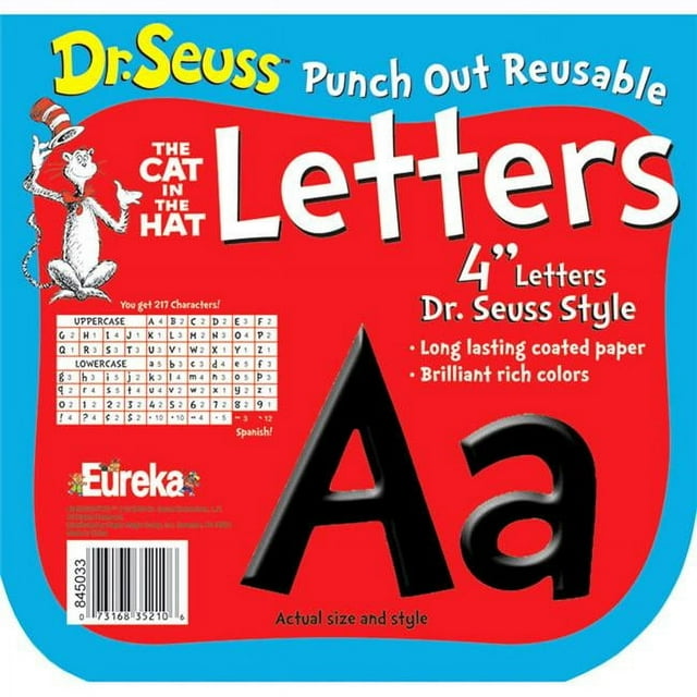 Eureka EU-845033-3 Dr Seuss Punch Out Deco Letters, Noir - Lot de 3
