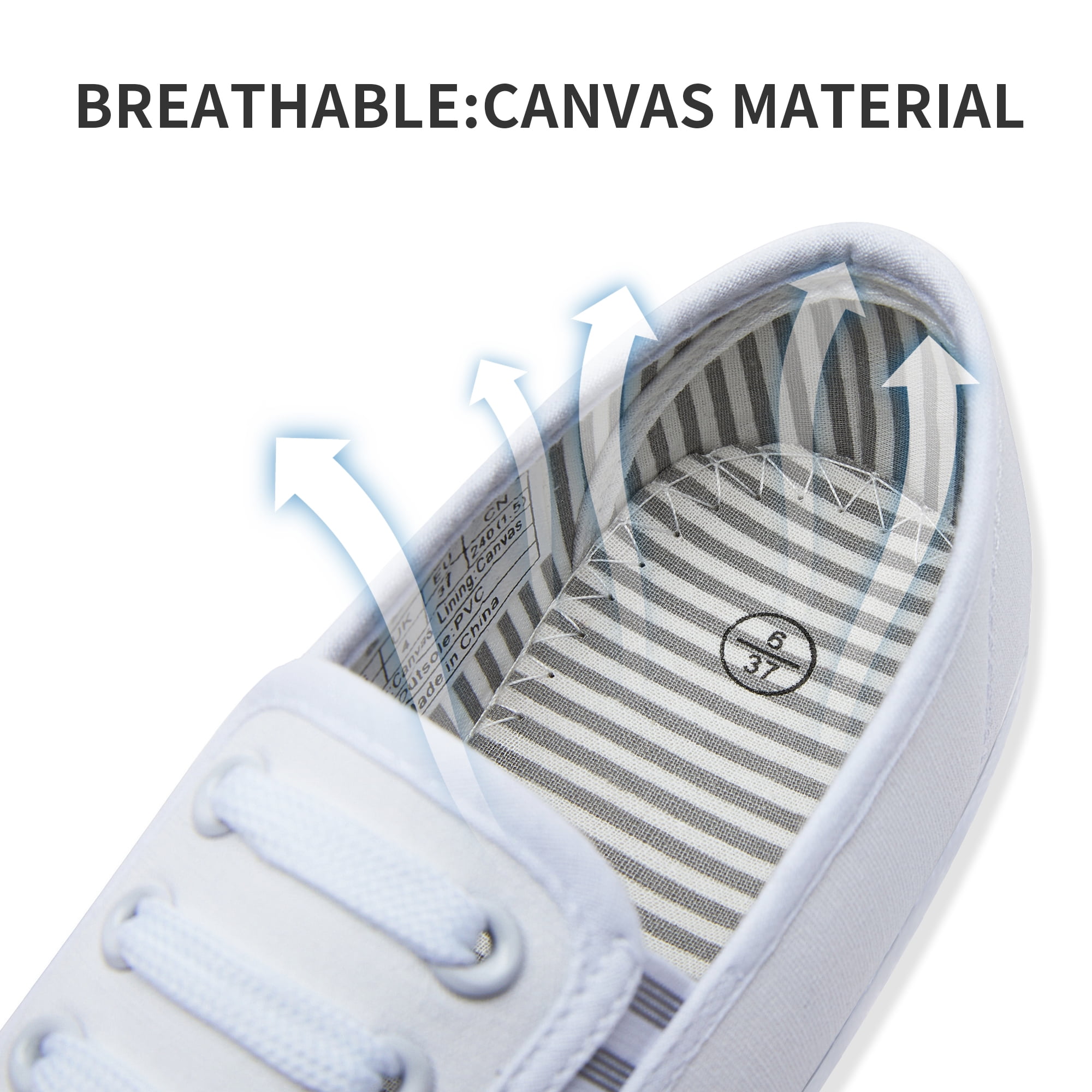 Women’s Slip on Canvas Shoes Sneakers Fashion Elastic Sneakers（White US8）