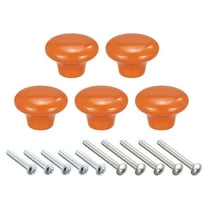 Uxcell 5pcs Ceramic Drawer Knobs Mushroom Shape Door Pull Handles Orange 38x28mm