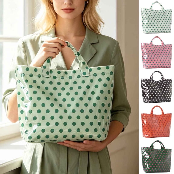 Shoulder Bags for Women, Women Polka Dot Slouchy Tote Bag, Large Capacity Lightweight Casual Shoulder Bag for Tra